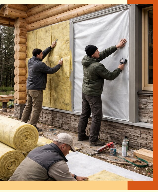 Утепление бревенчатого дома в Уфе от 7860 руб/м2 — заказать под ключ | ТепломастерУфа