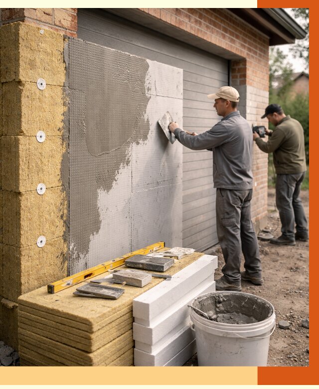 Утепление гаража снаружи в Уфе от 4316 руб. за м2 — наружное утепление под ключ | ТепломастерУфа