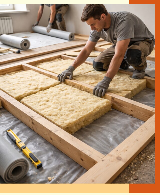 Утепление деревянного пола в Уфе от 1541 руб./м2 под ключ | ТепломастерУфа